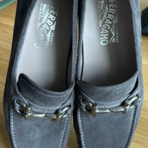 Salvatore Ferragamo Asphault Buc Suede Loafers - Picture 5 of 6